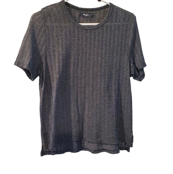 Michael Lauren Clifford Short Sleeve hi/lo Crop top - Picture 6 of 12